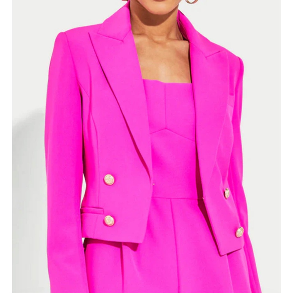 Generation Love Women's Pink Blazer with Gold Buttons xs